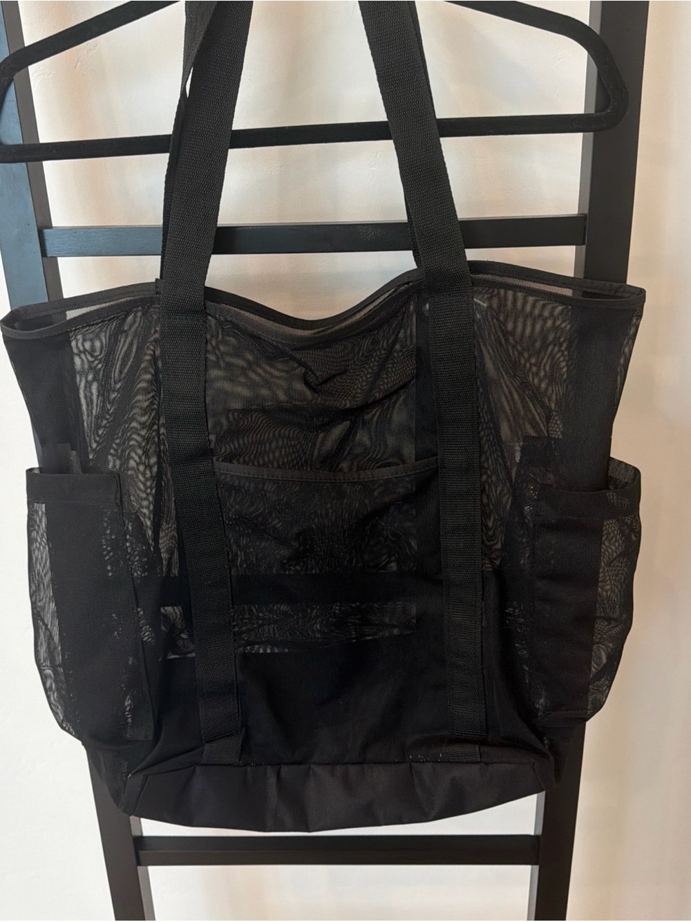 Mossimo Supply Co. Black Mesh Tote with Exterior Pockets